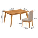 Ver imagem 2 de Conjunto Mesa 120x90 com 4 Cadeiras Blend Pés em Madeira Maciça Sala Compacta Premium Moderna - Bege