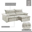 Ver imagem 5 de Sofá Retrátil e Reclinável 200 Cm Dubai