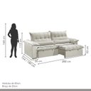 Ver mais imagens de Sofá Retrátil e Reclinável 200 Cm Dubai