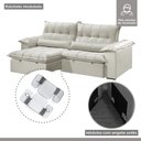 Ver imagem 7 de Sofá Retrátil e Reclinável 200 Cm Dubai Bege Off White