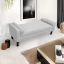Ver imagem 2 de Recamier Baú Fênix para Cama King 195cm Suede Branco - Incasa Decor