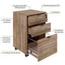 Ver imagem 5 de Kit 2 Gaveteiros Volante 2 Gavetas e 1 Gaveta para Pastas Kugv43 Kuadra Espresso Móveis