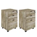 Ver imagem 1 de Kit 2 Gaveteiros Volante 2 Gavetas e 1 Gaveta para Pastas Kugv43 Kuadra Espresso Móveis