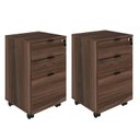 Ver imagem 1 de Kit 2 Gaveteiros Volante 2 Gavetas e 1 Gaveta para Pastas Kugv43 Kuadra Espresso Móveis