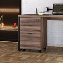 Ver imagem 3 de Kit 2 Gaveteiros Volante 2 Gavetas e 1 Gaveta para Pastas Kugv43 Kuadra Espresso Móveis