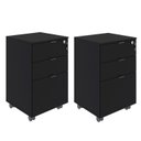 Ver imagem 1 de Kit 2 Gaveteiros Volante 2 Gavetas e 1 Gaveta para Pastas Kugv43 Kuadra Espresso Móveis