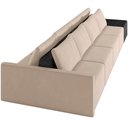 Ver imagem 7 de Sofá Ilha Modular para Sala 432cm com Puff Dublin K01 Veludo Bege e Sintético Preto - Lyam Decor