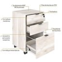 Ver imagem 5 de Kit 2 Gaveteiros Volante 2 Gavetas e 1 Gaveta para Pastas Kugv43 Kuadra Espresso Móveis