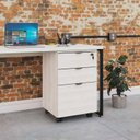 Ver imagem 2 de Kit 2 Gaveteiros Volante 2 Gavetas e 1 Gaveta para Pastas Kugv43 Kuadra Espresso Móveis