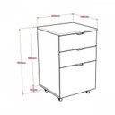 Ver imagem 6 de Kit 2 Gaveteiros Volante 2 Gavetas e 1 Gaveta para Pastas Kugv43 Kuadra Espresso Móveis