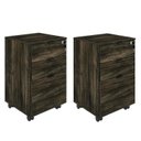 Ver imagem 1 de Kit 2 Gaveteiros Volante 2 Gavetas e 1 Gaveta para Pastas Kugv43 Kuadra Espresso Móveis