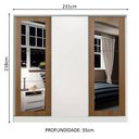 Ver imagem 3 de Guarda-Roupa Casal 100% MDF Madesa Eros 3 Portas de Correr com Espelhos Branco/Rustic/Branco Cor:Bra