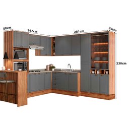 Cozinha Lançamento Mdf Estilo Americana Provençal Modulável Cor:titanio - 3