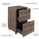 Ver imagem 4 de Kit 2 Gaveteiros Volante 2 Gavetas para Pastas KUGV42 Kuadra Espresso Móveis Marrom/Nogal/Preto Ônix