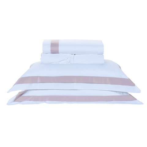 Roupa de Cama Casal Queen Laisa 400 Fios Egípcio 100% Algodão 04 Peças - Rosa