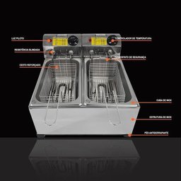 Fritadeira Elétrica a Óleo Jumbo 14 Litros Inox com Tampa:220v/inox - 3