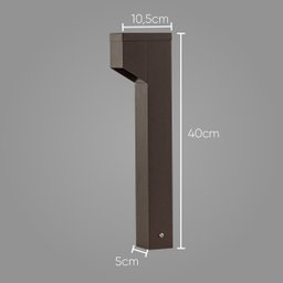 Poste Balizador Marrom Luminária Jardim 1 Foco P/ Gu10 Mr11 St2766 - 3