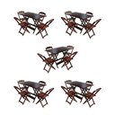 Ver imagem 1 de Kit 5 Conjuntos De Mesa Dobravel Com 4 Cadeiras De Madeira 120X70 Para Restaurante E Bar - Imbuia