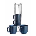 Ver imagem 2 de Jogo de 4 Xícaras para Café em Cerâmica com Suporte, 80ml , da L'hermitage