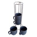 Ver imagem 3 de Jogo de 4 Xícaras para Café em Cerâmica com Suporte, 80ml , da L'hermitage