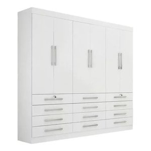 Guarda Roupa Casal Mônaco 6 Pts Branco Ddoro