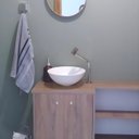 Ver imagem 3 de Cuba Pia para Banheiro de Apoio Sobrepor Redonda Moderna