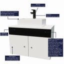 Ver imagem 7 de Gabinete Armário para Banheiro com Pia Cuba Quadrada Mármore e 60cm Balcão Suspenso