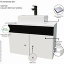 Ver imagem 6 de Gabinete Armário para Banheiro com Pia Cuba Quadrada Mármore e 60cm Balcão Suspenso