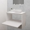 Ver imagem 2 de Gabinete Armário para Banheiro com Pia Cuba 60cm Balcão Suspenso