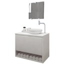 Ver imagem 1 de Gabinete Armário para Banheiro com Pia Cuba 60cm Balcão Suspenso