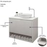 Gabinete Armário para Banheiro com Pia Cuba 60cm Balcão Suspenso - 5