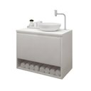 Ver imagem 3 de Gabinete Armário para Banheiro com Pia Cuba 60cm Balcão Suspenso