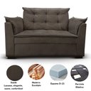 Ver imagem 4 de Sofá 2 Lugares para Sala Moderno Confortável Elegance Suede Marrom