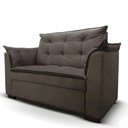 Ver imagem 5 de Sofá 2 Lugares para Sala Moderno Confortável Elegance Suede Marrom