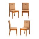 Ver imagem 1 de Kit 4 Cadeiras Estofadas Tiê Maxx CabeCasa MadeiraOriginals Marrom/Amêndoa/Sepia