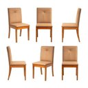 Ver imagem 1 de Kit 6 Cadeiras Estofadas Tiê Maxx CabeCasa MadeiraOriginals Marrom/Amêndoa/Sepia