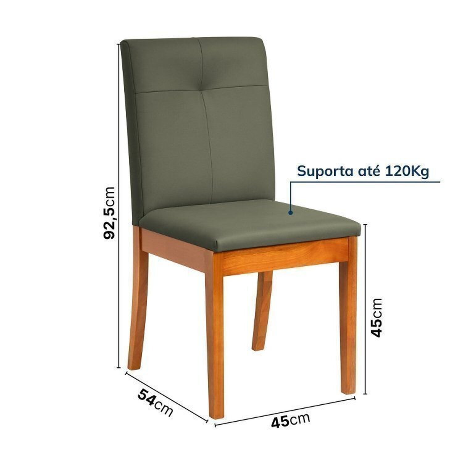 Kit 2 Cadeiras Estofadas Tiê Maxx Cabecasa Madeiramadeira - 3