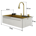 Ver imagem 2 de Cuba Gourmet para Cozinha Miami Dourada Aço Inox 304 Goldenx
