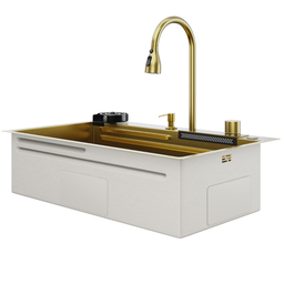 Cuba Gourmet para Cozinha Miami Dourada Aço Inox 304 Goldenx - 3