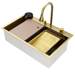 Cuba Gourmet para Cozinha Miami Dourada Aço Inox 304 Goldenx - 9