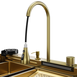 Cuba Gourmet para Cozinha Miami Dourada Aço Inox 304 Goldenx - 5