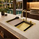 Ver imagem 3 de Cuba Gourmet para Cozinha Miami Dourada Aço Inox 304 Goldenx