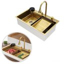 Ver imagem 5 de Cuba Gourmet para Cozinha Miami Dourada Aço Inox 304 Goldenx