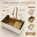 Ver imagem 4 de Cuba Gourmet para Cozinha Miami Dourada Aço Inox 304 Goldenx