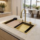 Ver imagem 1 de Cuba Gourmet para Cozinha Miami Dourada Aço Inox 304 Goldenx