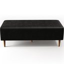 Ver imagem 6 de Kit 02 Puffs Decorativo Sala de Estar Bali W01 Pés Palito 120x50 cm Couríssimo Preto - Lyam Decor