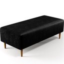 Ver imagem 3 de Kit 02 Puffs Decorativo Sala de Estar Bali W01 Pés Palito 120x50 cm Couríssimo Preto - Lyam Decor