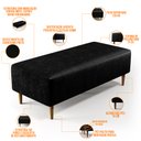 Ver imagem 4 de Kit 02 Puffs Decorativo Sala de Estar Bali W01 Pés Palito 120x50 cm Couríssimo Preto - Lyam Decor