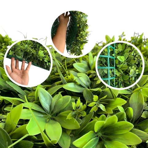 11 Painéis Folhagem Artificial Top de Linha Decoração Parede Verde Jardim Vertical Luxo e Alto Padrã