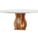 Ver imagem 5 de Conjunto Sala de Jantar Mesa com Tampo de Vidro 6 Cadeiras Atena Espresso Móveis Marrom/Castanho Cinamomo/Pena Bege/Off White